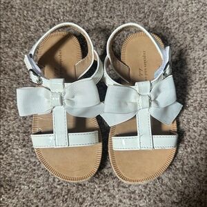 White Bow Kids Sandals